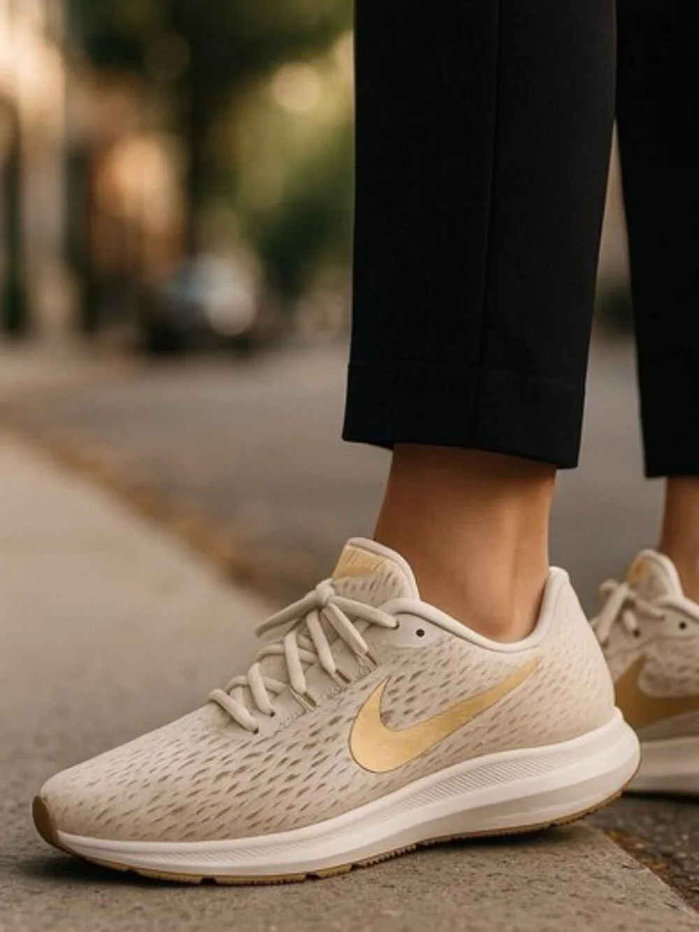 NIKE ZOOM WINFLOW 5 Beige Phantom Gold Sneakers Womens 8 SOLE Orthotics Insoles